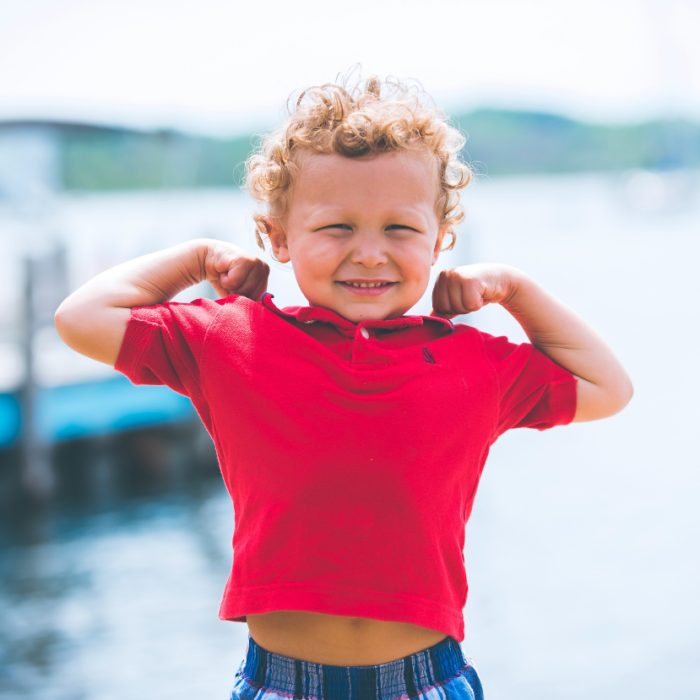 Self-confident happy child