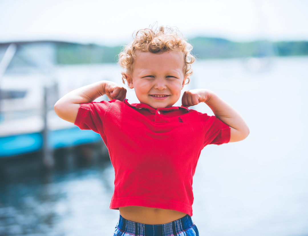 Self-confident happy child